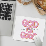 God Is Good All The Time Pink Small Mouse Pad?Vintage Christian Religious Gaming Mouse Pad?Non-Slip Rubber Base Washable For Home Computer Laptop Motivational Gift For Women Girls 8.25X10 In