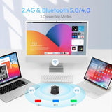 B15Pro Wireless Bluetooth Mouse, Bluetooth 5.0/4.0 & 2.4G Tri-Mode, Type-C Rechargeable With Led Screen Display, Ergonomic Silent Click For Laptop/Pc/Tablet, Multi-Device & Office Use