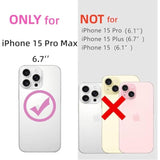 Clear Case with Pressed Real Flowers Design for iPhone 15 Pro Max - Glitter Cute White Floral Pattern Slim Soft TPU Protective Women's Phone Cover