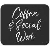 Funny Coffee 9 Inch Mousepad Cafe Mousemat - Cute Social Worker Gift For Women Funny Coffee Social Work Black Mouse Mat Mouse Pad,9.25X7.75 Inch