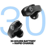 Push 720 Open Wireless Open Ear Bluetooth Earbuds, Headphones, Waterproof, Clip-On Lightweight Design, 30 Hours Battery, Wireless Charging Pouch, Microphone For Iphone Android - True Black