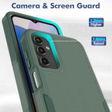 For Samsung Galaxy A15 5G Case: Dual Layer Protective Heavy Duty Cell Phone Cover Shockproof Rugged With Screen Protector - Military Protection Bumper Tough - Samsung Galaxy A15 5G 2024, Dark Green