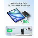 45W Portable Charger, 10000Mah Built-In Usb C Cable Fast Charging Power Bank, 2 Usb-C, 1 Usba Battery Pack, Slim Powerbank For Iphone 16/15 Pro Max, Ipad, Samsung S25/S24 Etc Travel Essentials