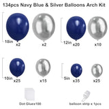 134pcs Blue & Silver Balloon Garland Kit for Parties, Baby Showers More