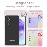 For Samsung Galaxy A35 5G Case+Tempered Glass Screen Protector, Grade Protective Slim Soft Tpu & Hard Pc,Girls Women Crystal Clear Flower Pattern Case Cover For A35 5G-Purple