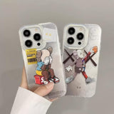 Cool Anime Black For Boys Case For Iphone 13/14 Phone Case With Trendy Robot Cartoon Design, Street Artworkn Imd Laser Shockproof Silicone Protective Cell Back Cover