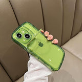 Compatible With Iphone 14 Case With Clear Kickstand Creative Protective Design Case With Camera Holder For Tpu Slim Shockproof Cool Phone Case For Iphone 14-Green