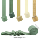 5 Rolls Green & Gold Crepe Paper Streamers for Wedding, Shower, Party Decor