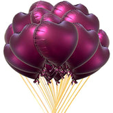20Pcs 18 Inch Burgundy Foil Mylar Heart Shape Balloons Decorations Valentines Birthday Wedding Baby Shower Party (Maroon)