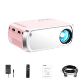 Mini Projector Wifi Home Theater Portable Projector, Phones Can Be Connected To The Movie Projector Via Wifi Or Via Data Cable, Compatible With Smartphone/ Tablet/ Laptop/ Tv Stick/ Usb Drive
