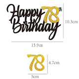Happy 78Th Birthday Cake Toppers Glitter 78Th Anniversary Cake Topper 78 Years Loved Bday Decorations 78 Gold Birthday Cake Decorations Seventy-Eight Party Supplies For Women Men(Black Gold)