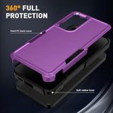 For Samsung Galaxy S25 Case With Hd Screen Protector, Military-Grade Shockproof & Dual-Layer Protection, Anti-Slip Grip Design Phone Case, Purple