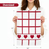 Valentines Day Kitchen Towels – 100% Cotton 425Gsm Set Of 3 – Thick Absorbent Dish & Hand Towels – Red Heart Tea Towels For Valentine’S Day Decor & Home Gifts