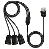 Usb Splitter Y Cable,3 In 1 Usb 2.0 A Male To 3 Usb Female Jack Data Sync Char