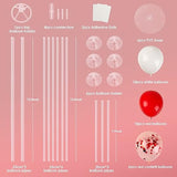 6 Sets Balloon Stand Kit - Red & White Table Centerpieces for Parties