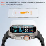 Rugged Waterproof Case for Watch Ultra 3/2/1 49mm with Screen Protector,Metal & PC Bumper+9H Tempered Glass,Stylish Shockproof Men Cover for
