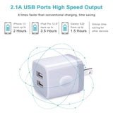 Charger Block, Usb Wall Charger, Double Usb Fast Charging Cube Block Charger Box, 2.1A Phone Chargerr Power Adapter 3Pack For Iphone 17 16 15 14 13 12 11 Pro Max Xs Xr X 8 Samsung Galaxy S25 Ultra A17