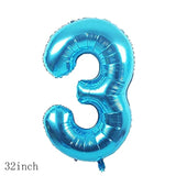 11 Pc Blue 3rd Birthday Foil Balloons & Confetti Balloon Set for Kids Party Decor