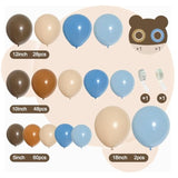 Boho Blue & Coffee Balloon Garland Kit: Teddy Bear Shower Decor