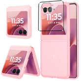 Case For Motorola Razr 2025,Razr 2025 Phone Case With Screen Protector,Slim Thin Hard Pc Shockproof Protective Case Cover For Moto Razr 2025,Pink