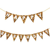 Leopard Print Happy Birthday Banner, Safari Party Sign, Jungle Animals Theme Decorations, Cheetah Boy Girl Baby Shower Supplies, Bday Kids 1St First Decor