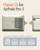 Spigen for AirPods Pro 3 Case, Classic LS Compatible with AirPods Pro 3rd Generation Case (2025) Inspired by Classic Macintosh Mouse Design - Stone