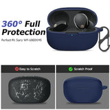 Compatible With Sony Wf-1000Xm5 Case Cover, Silicone Protective Skin Case For Sony Xm5 Wireless Earbuds, Front Led Visible (Midnight Blue)