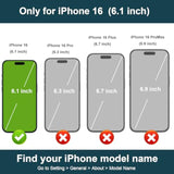 Compatible With Iphone 16 Case Wallet With Card Holder, 360°Rotation Finger Ring Holder Kickstand, Rfid Blocking Leather Protective Double Buttons Shockproof Cover 6.1 Inch Blue