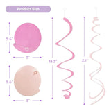 48pcs Pastel Hanging Swirl Streamers for Birthday & Party Décor