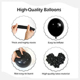 Black Balloon Garland Kit - 110pcs Mixed Sizes for Party, Birthday, Graduation & More