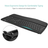 Universal Wave Ergonomic Keyboard With Palm Rest Multi-Device Full Size Wirele