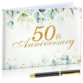 Wedding Anniversary Guest Book Decorations Wedding Guest Book Sign Alternative 50Th Commemoration Day Party Favors With Pen, 112 Pages(50Th Anniversary)