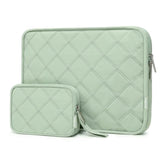 MOSISO 13-14 inch 360 Protective Laptop Case, Square Quilted Laptop Sleeve Bag Carrying Case Compatible with MacBook Air/Pro 13 13.3/Air 13.6/Pro 14, HP, Dell, Lenovo, Asus with Small Case, Sage Green