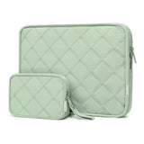 MOSISO 13-14 inch 360 Protective Laptop Case, Square Quilted Laptop Sleeve Bag Carrying Case Compatible with MacBook Air/Pro 13 13.3/Air 13.6/Pro 14, HP, Dell, Lenovo, Asus with Small Case, Sage Green