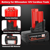 2 Pack 12V 8.0Ah Replacement Battery Compatible With Milwaukee 8Ah 48-11-2401 Li-Ion Battery 48-11-2420 48-11-2411 48-11-2440 48-11-2402 Tools