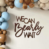 "We Can Bearly Wait" Teddy Bear Sign, Baby Shower & Gender Reveal Backdrop Banner