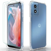 Clear Moto G Play 2024 Case with 2 Screen Protectors Shockproof TPU
