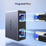 1000Mbps Ethernet Splitter 1 To 2, Plug And Play, 2 Devices Simultaneously Networking, 3Ft Usb Power Cable, Rj45 Internet Ethernet Switch For Pc, Laptop, Ps5, Xbox, Tv