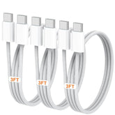 Usb C Cable, (3Ft, 3Pack) Usb C To Usb C Charging Cable, 100W/3A Fast Type C Nylon Braided Cord Compatible With Iphone 16/16 Pro/16 Pro Max/16 Plus/15, Ipad Pro 2021, Air5, Macbook Pro 2020