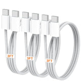 Usb C Cable, (3Ft, 3Pack) Usb C To Usb C Charging Cable, 60W/3A Fast Type C Ny