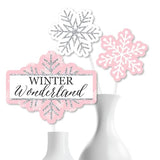 Pink Winter Wonderland Party Centerpiece Sticks - Table Toppers - 15pc