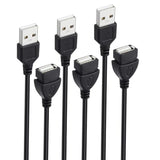 USB Extension Cable 10 ft Long 3-Pack, Male to Female USB-A 2.0 Extender Cord
