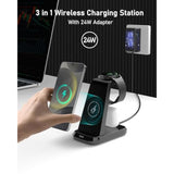 Wireless Charger For Samsung Phones Watch Earbuds(Not For Z Flip & A Serie-Phone), 3 In 1 Charging Station For Galaxy Watch 7/Ultra/6/5/4/3,S25 S24 S23 S22 S21 S20/Note 20 10/Z Fold 4 3,Buds/2/Pro