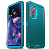 For Motorola Edge-2022 Case:?Not Fit Edge Plus/Edge 5G Uw? Heavy Duty 3 In 1 Rugged Cover, Military Grade Sturdy Shockproof Cell Phone Android Funda Para Moto Edge2022, Teal Blue