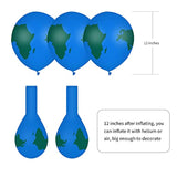 30 Pack 12 Inch Earth Globe Balloons World Map Birthday Space Theme Party Decorations