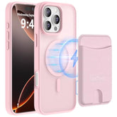 Mag-Safe Case For Iphone 16 Pro With Magnetic Wallet Card Holder, Mag-Safe Phone Case With Magnetic Wallet Fit 4 Cards, Shockproof Slim Case For Iphone 16 Pro 6.3 Inch, Pink