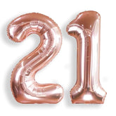 40 Inch Big Rose Gold Foil Mylar Number Balloons For Women 21St Birthd