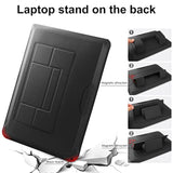 14 Inch Laptop Sleeve Case Leather Bag With Stand Compatible With Mac Pro 14 2021/Asus Vivobook 14/Hp Pavilion X360/Ideapad 14/Dell Hp Asus Acer Huawei Matebook 14'' Pc, Black