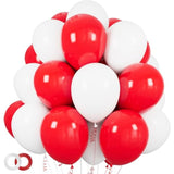 100Pcs Red And White Balloons 12 Inch Thickened Latex Red White Balloons For Mother'S Day Decoration Valentine'S Day Birthday Wedding Mother'S Day Christmas Party Decorations