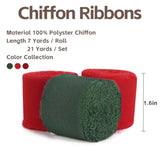 3 Rolls Christmas Handmade Fringe Chiffon Ribbon 1.5 Inch X 7 Yard Sil